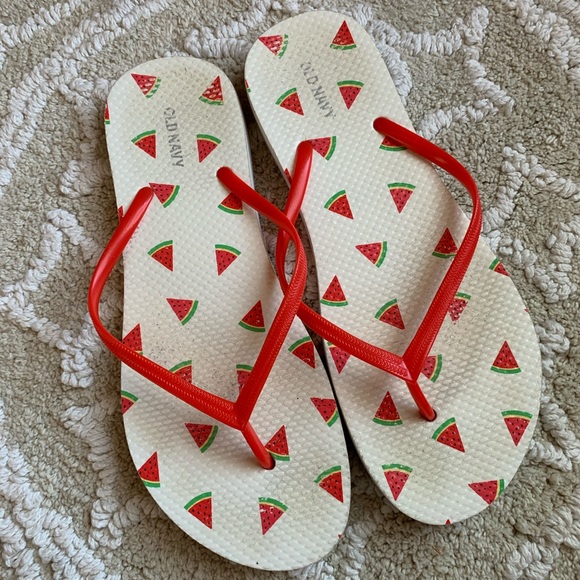 old navy patterned flip flops